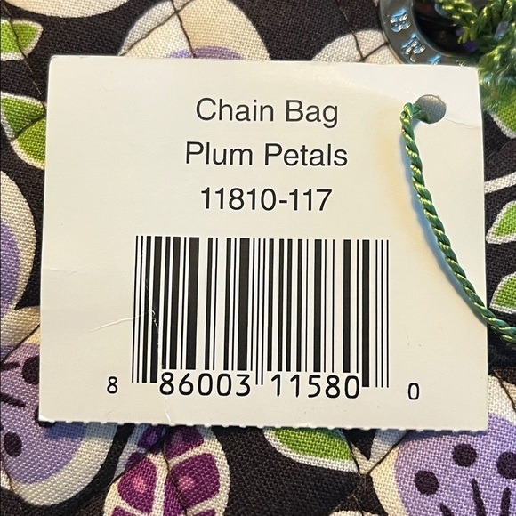 Vera Bradley Plum Petals Handbag Purse with Chain Strap - Picture 7 of 9